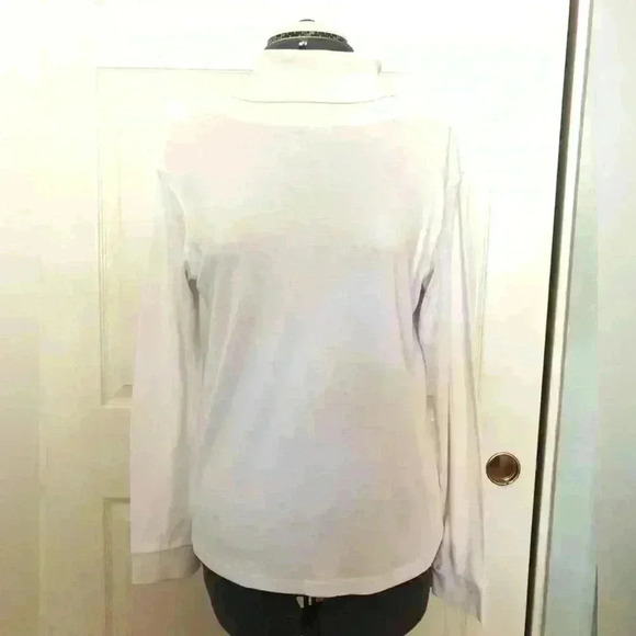 vtg SPEPHANIE ROGERS WHITE LONG SLEEVE TURTLENECK WOMEN LARGE - Picture 1 of 7